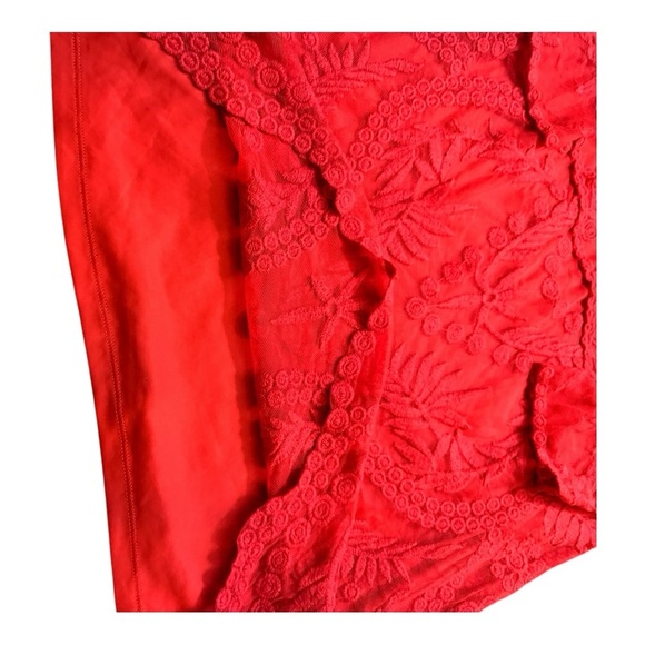 EXPRESS Red Lace Overlay Long Sleeve Bodycon Mini Dress - Picture 5 of 7